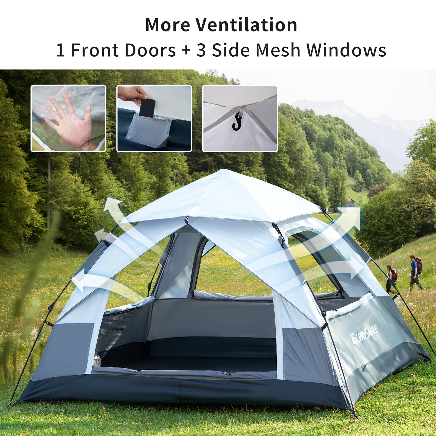 【EchoSmile】ワンタッチテント ポップアップテント 防水 UV 99% Amazon.co.jp: EchoSmile ポップアップテント 4人用 ワンタッチ 1秒