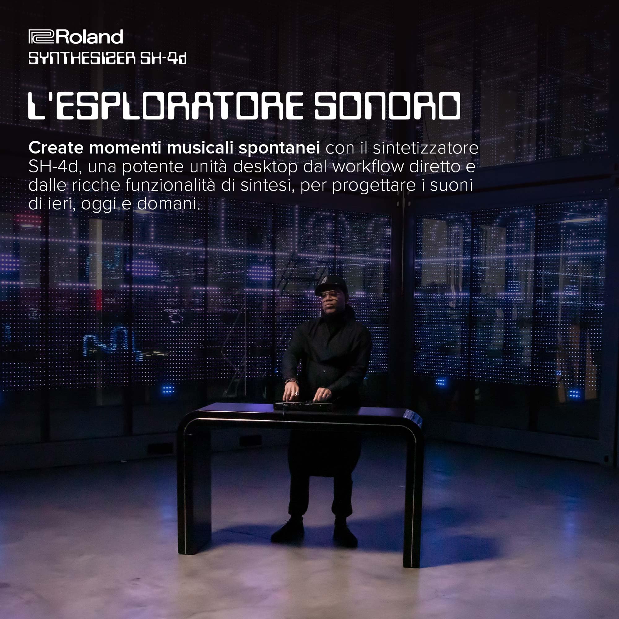 Roland SH-4d Sintetizzatore Desktop Compatto | 11 Modelli di OSC | Funzionalità professionali per il sound design | Perfetto per lo studio e il palco | Workflow con controlli diretti