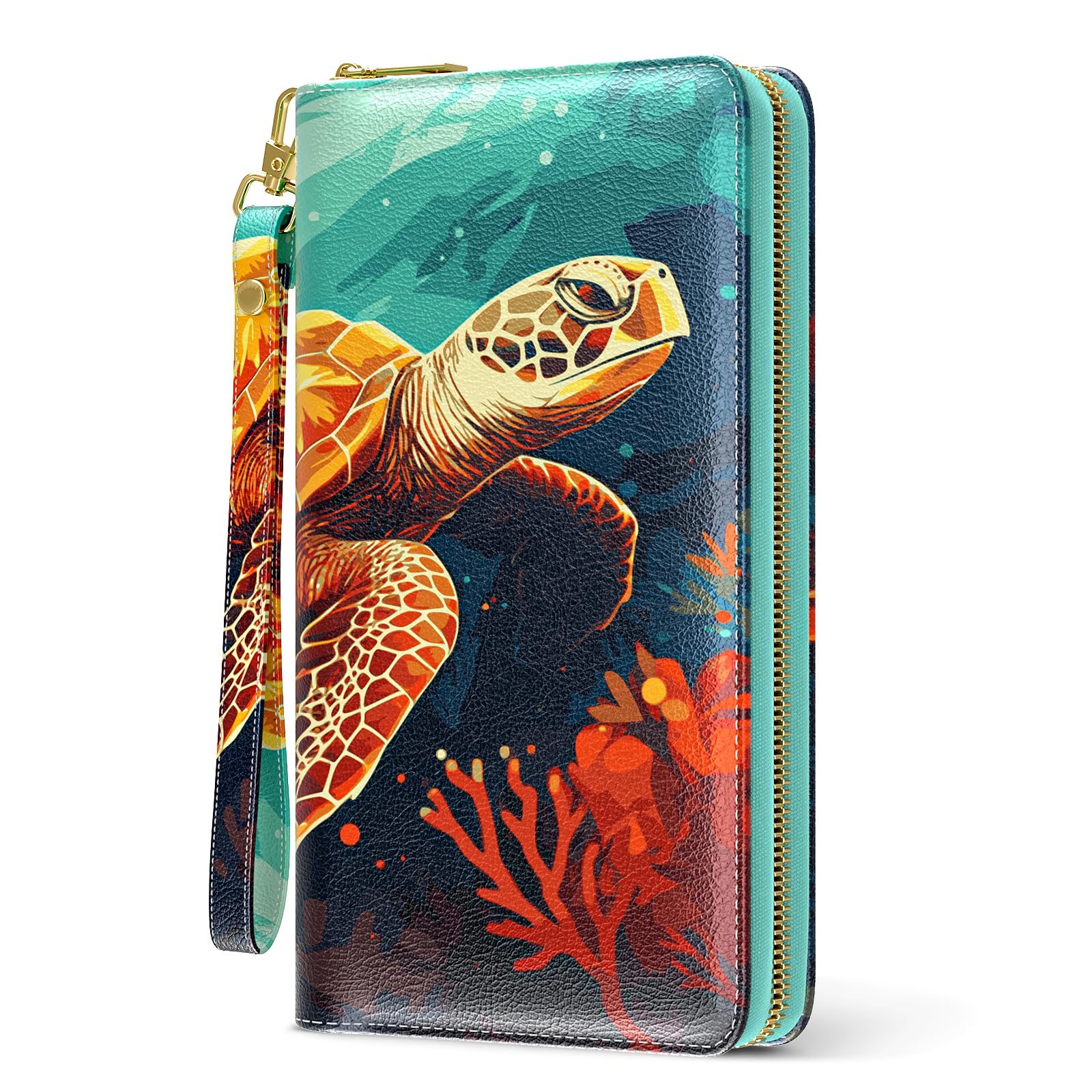 Aiawoxc Womens Wallet, RFID Wristlet Wallets for Women, Ladies Clutch Purses, Large Travel Card Holder with Phone Holder