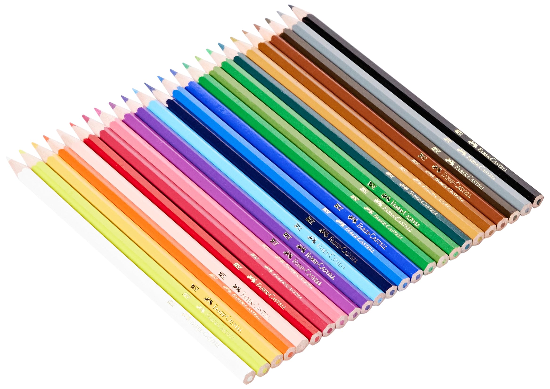 Faber-Castell Karton Kutu Boya Kalemi, 24 Renk, Yumuşak ve Canlı Renkler, Kolay Açılır, Kırılmaya Dayanıklı Uçlar, Uç Kırılmasına Karşı Dayanıklılığı Artıran Özel Yapıştırma Sistemi