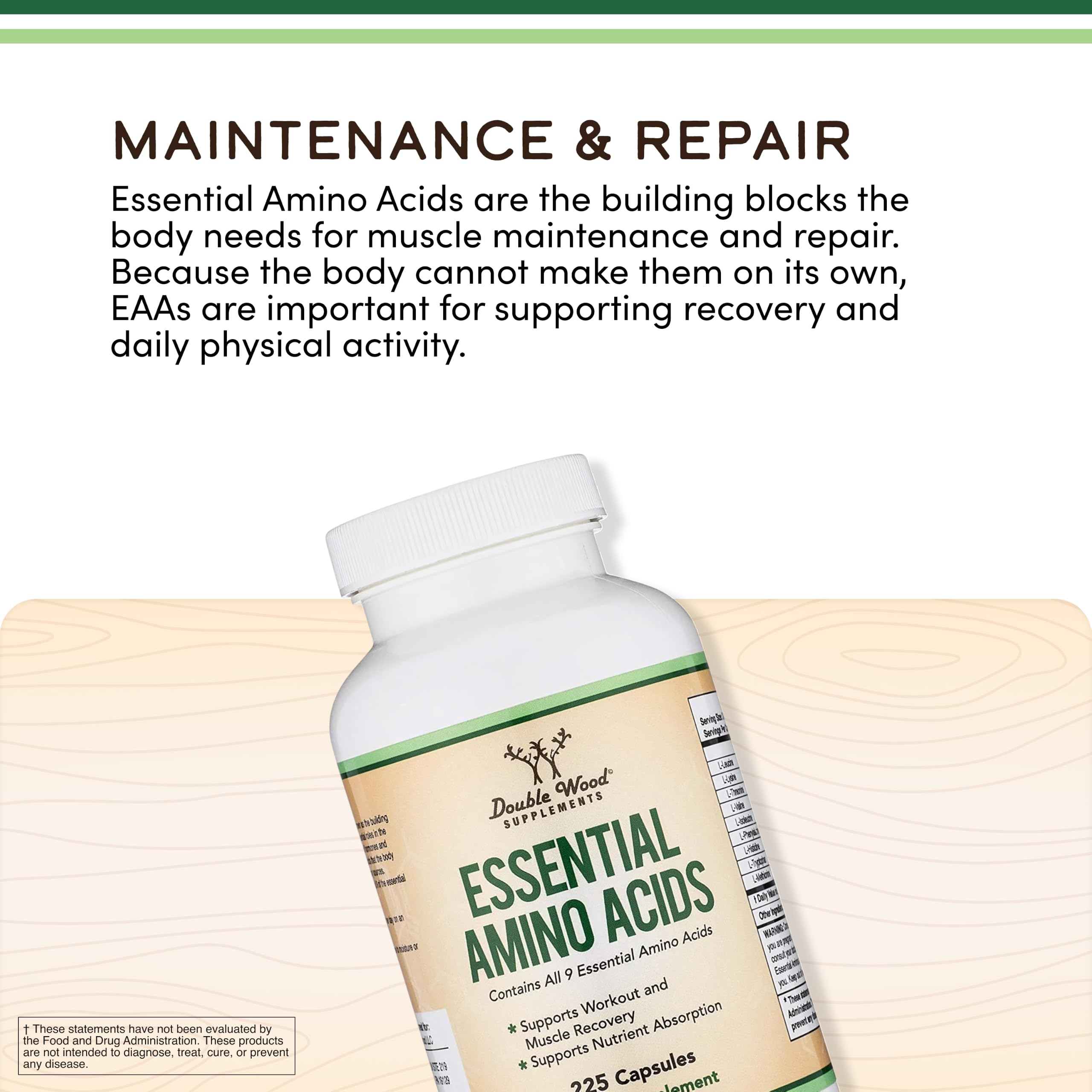 EAA Capsules, BCAAs, All 9 Essential Amino Acids, 225 Ct — Amazon image 4