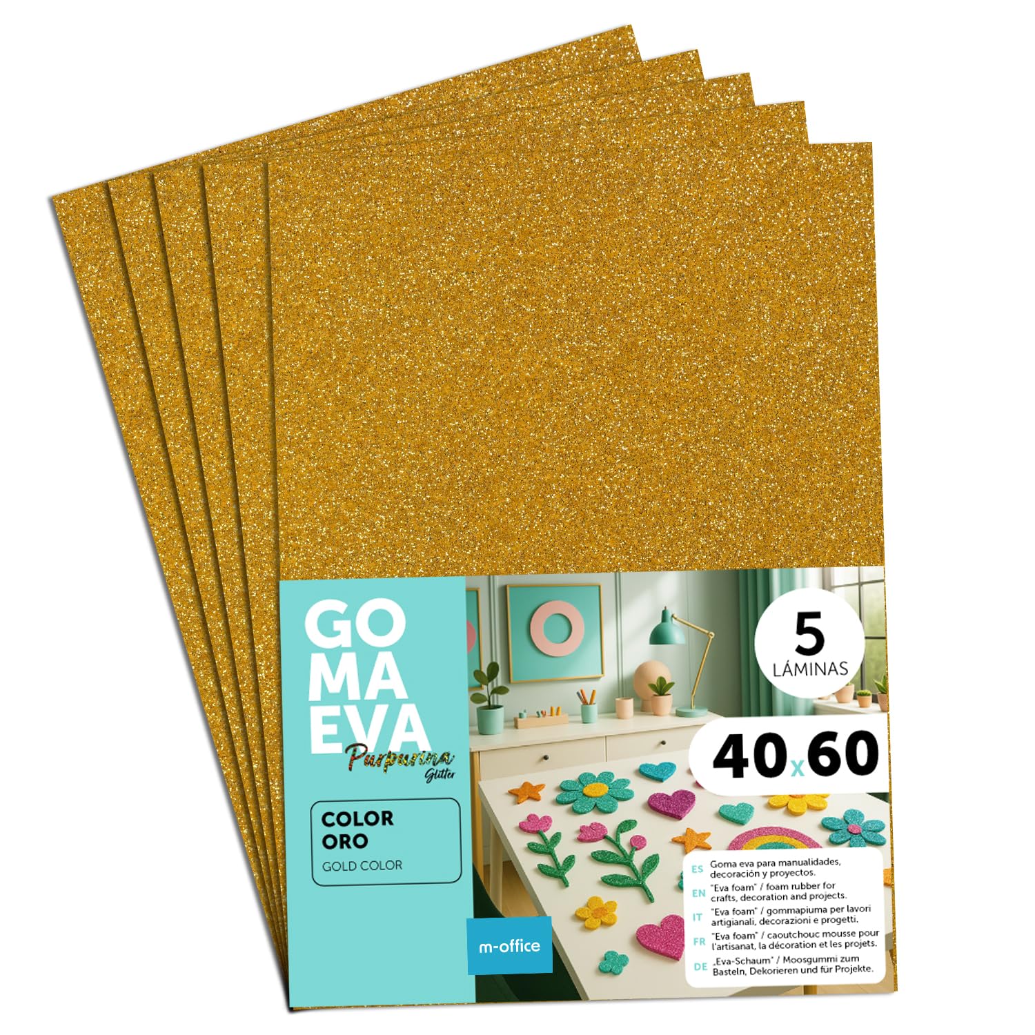 OFITURIA Plaques de Mousse EVA Colorées pour Loisirs Créatifs, École, Activités Manuelles, Scrapbooking et Décoration 20x30cm(Rouge, 5 pcs