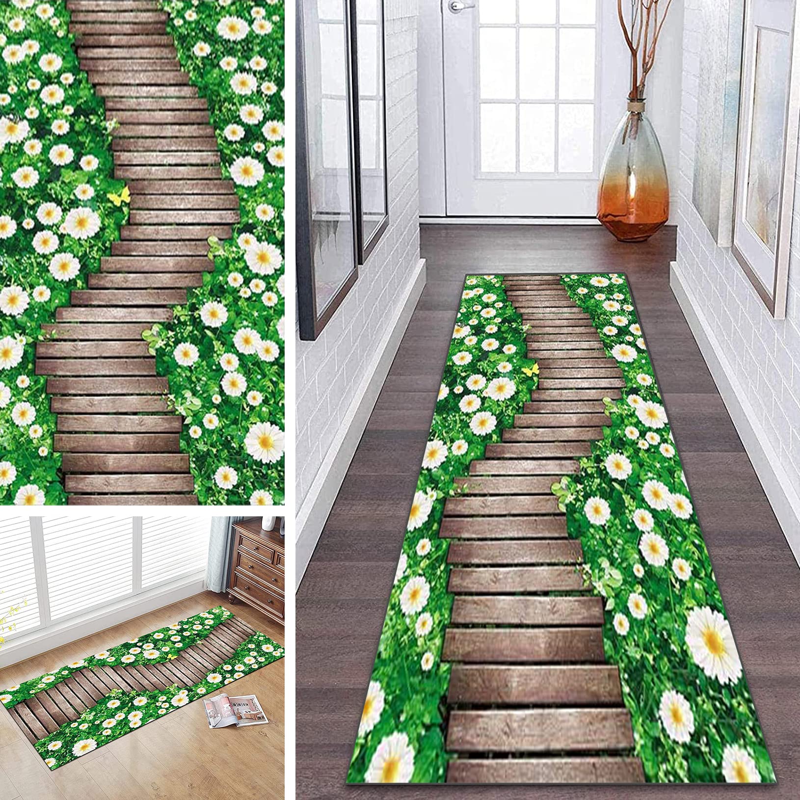 Tapis d'entrée antidérapant de 80x280 cm idéal pour un couloir chaleureux