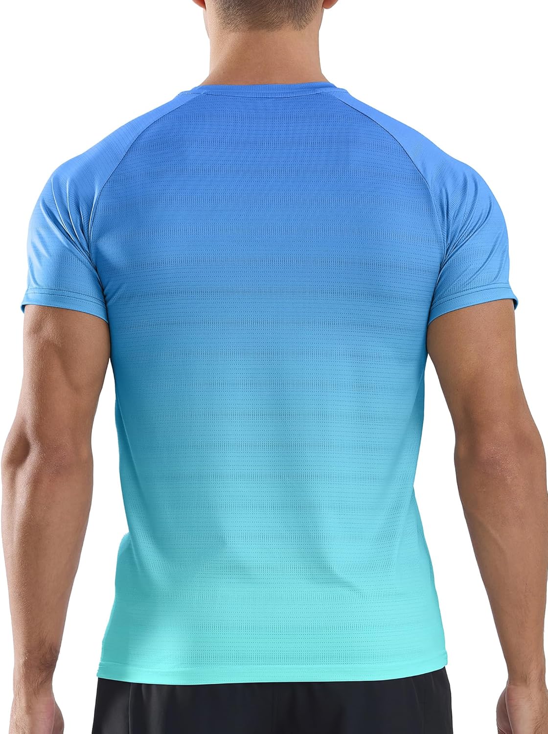 Men's Athletic Running T-Shirts Quick Dry Gym Workout Shirts Moisture Wicking Short-Sleeve Lightweight Sports Tee Tops - Image 2