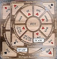 Vista 5 de Edición limitada 16"x16" Roble rojo sólido Tripoli, Michigan Rummy o Rummoli Board 8-9-10 NTT