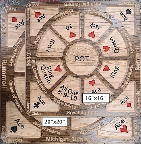 Miniatura 5 de Edición limitada 16"x16" Roble rojo sólido Tripoli, Michigan Rummy o Rummoli Board 8-9-10 NTT