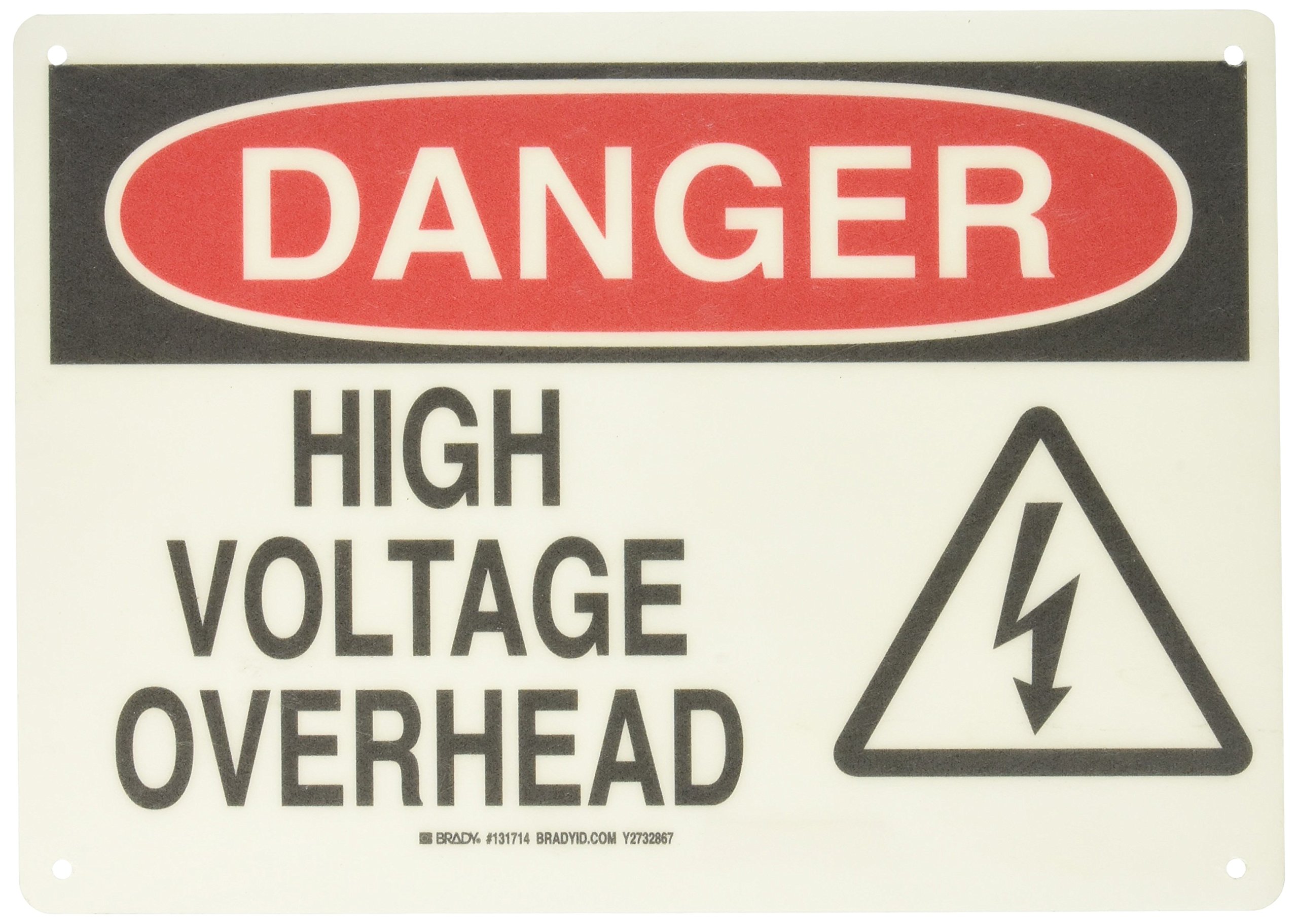 Brady 131714 Panneau de signalisation de danger électrique, 25,4 cm de hauteur x 35,6 cm de largeur, noir/rouge/blanc