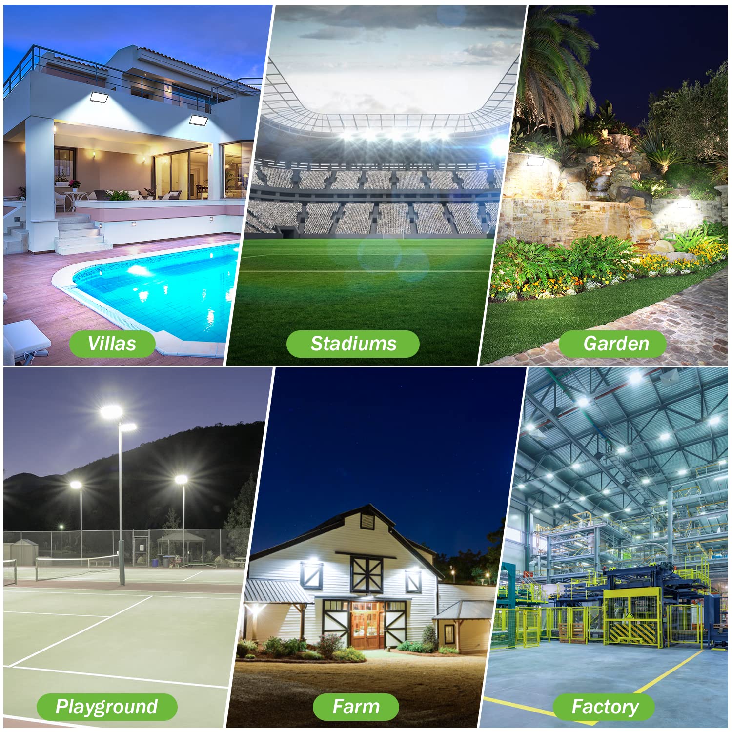 YIQIBRO Faretto LED da Esterno 300W, 30000LM 6500K Super Luminoso Bianco Freddo Faro LED Esterno con Trasformatore, IP67 Impermeabile Luce di Sicurezza per Giardino Garage Fabbrica Stadio Terrazza
