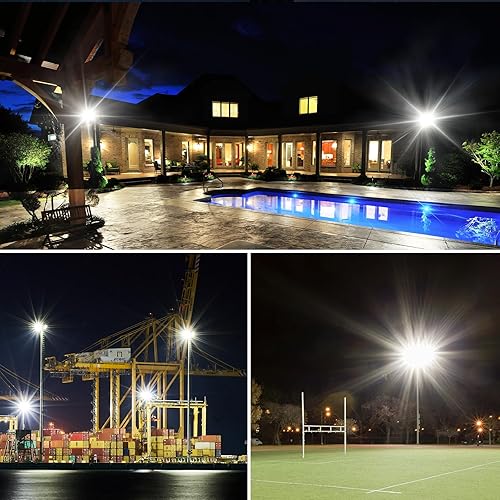 Miniatura 5 de SOUTHLEVY Luz de inundación LED de 200 W, luz de inundación impermeable IP66, luces de seguridad de trabajo de 20000 lm, enchufe aprobado por UL,