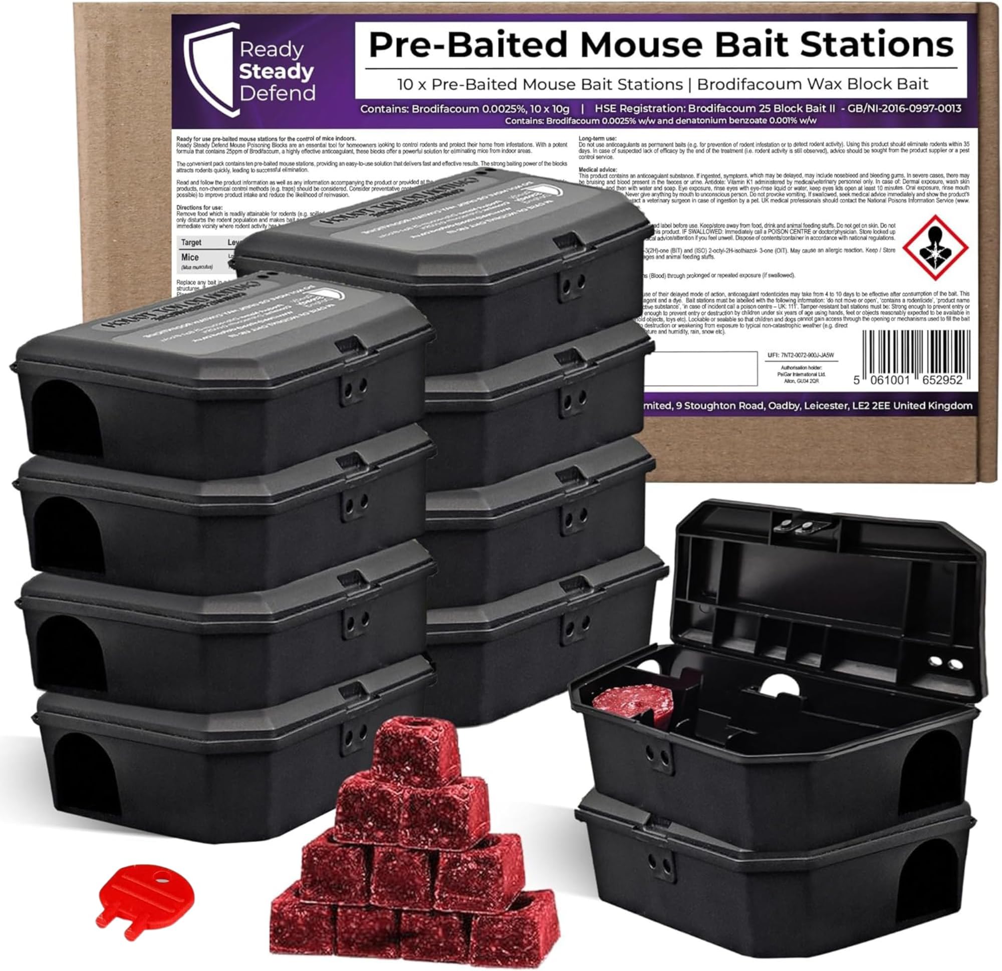 Pre Baited Mouse Boxes - 10 Pack for Effective Mouse Box Traps, Ideal Mouse Trap and Mouse Traps for Indoors Solution, Quick Setup and Ready to Use - Professional Boxes For Indoors
