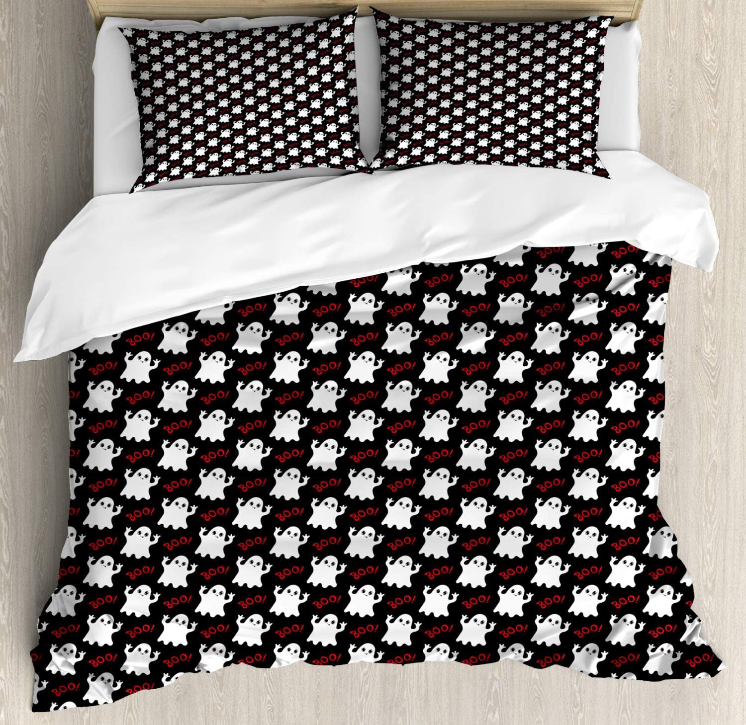 Ambesonne Anchor Duvet Cover Set, Hand Drawn Steering Wheels and Anchors with Shapes Maritime Illustration, Decorative 3 Piece Bedding Set with 2 Pillow Shams, Queen Size, Navy Blue and White