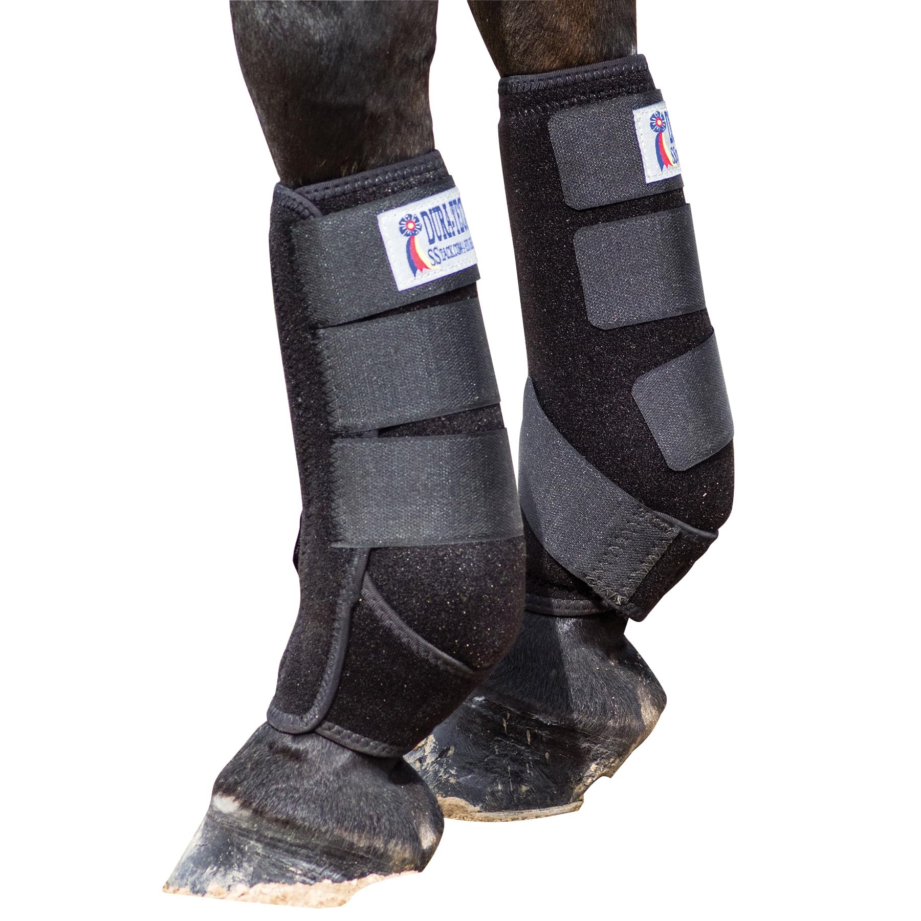 Dura-Tech Extra Support Neoprene Wrap Boots for Horses | Contoured Fit & Enhanced Tendon Protection | Color Black | Size Small