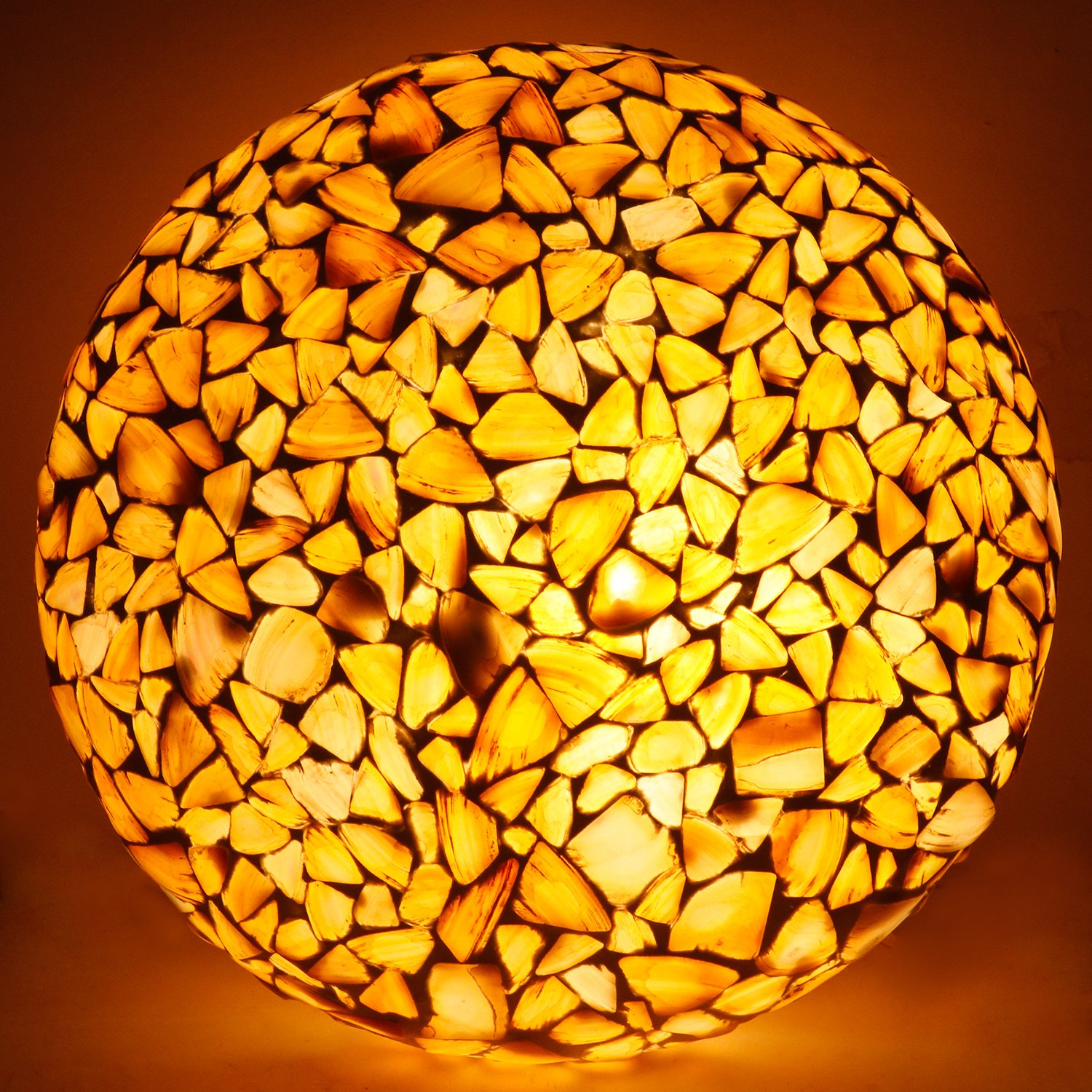earthenmetal Glass Mosaic LED Round Ceiling lamp, Almond Colour for Home Bar Restaurant Cafe Decoration, 10inches Dia, 50W-image-11