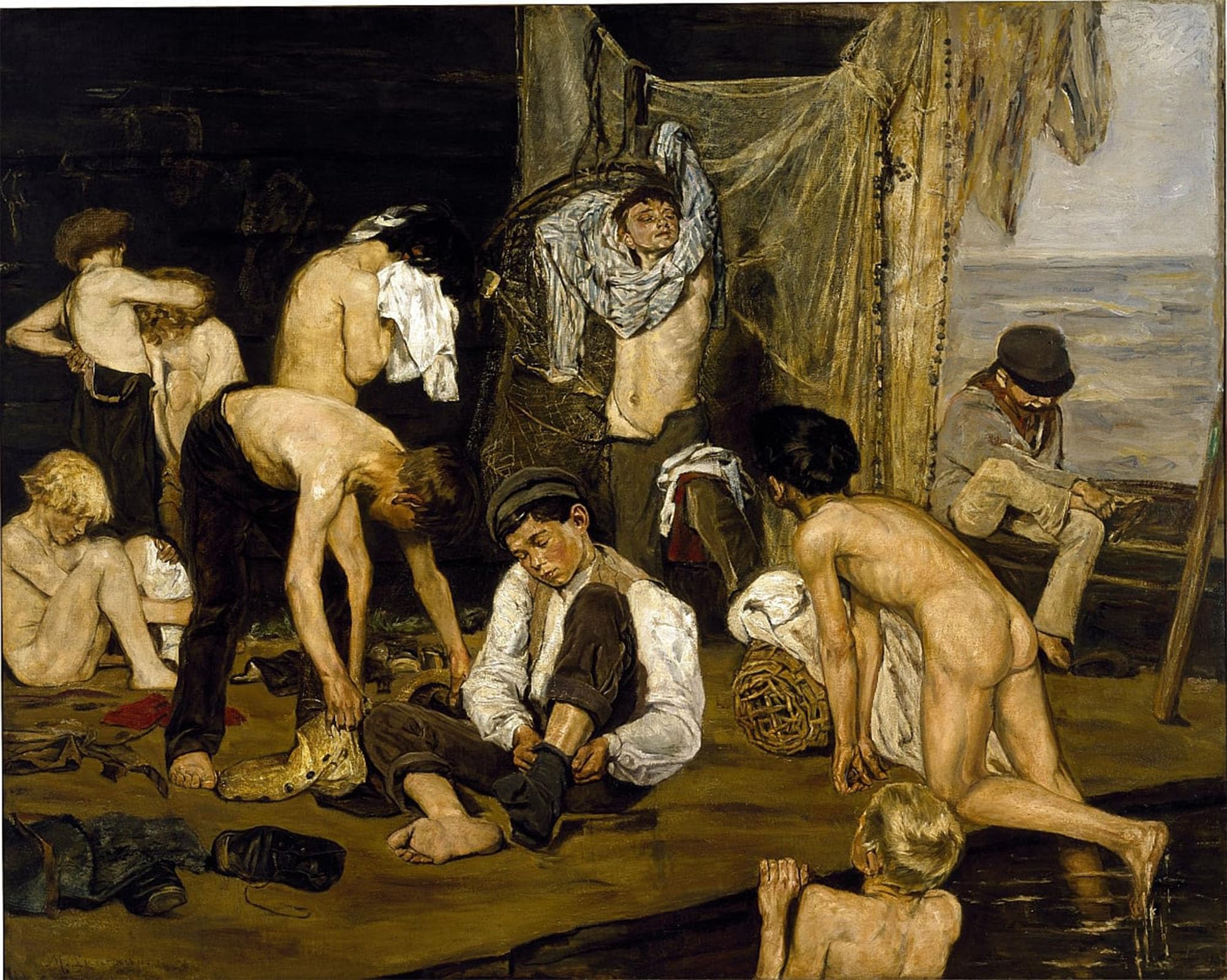 POSTERIIk Vintage Art Print Images Pictures Print In the pool by Max Liebermann Modern Colour Posters for Office Home Decor 60x90cm
