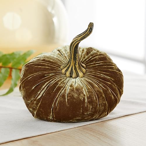 Vista 62 de Set of 3 Velvet 6.25 Inch Pumpkins, fall decor, cozy autumn vibe, tiered tray tablescape, elegant accent decor, Thanksgiving centerpiece, neutral