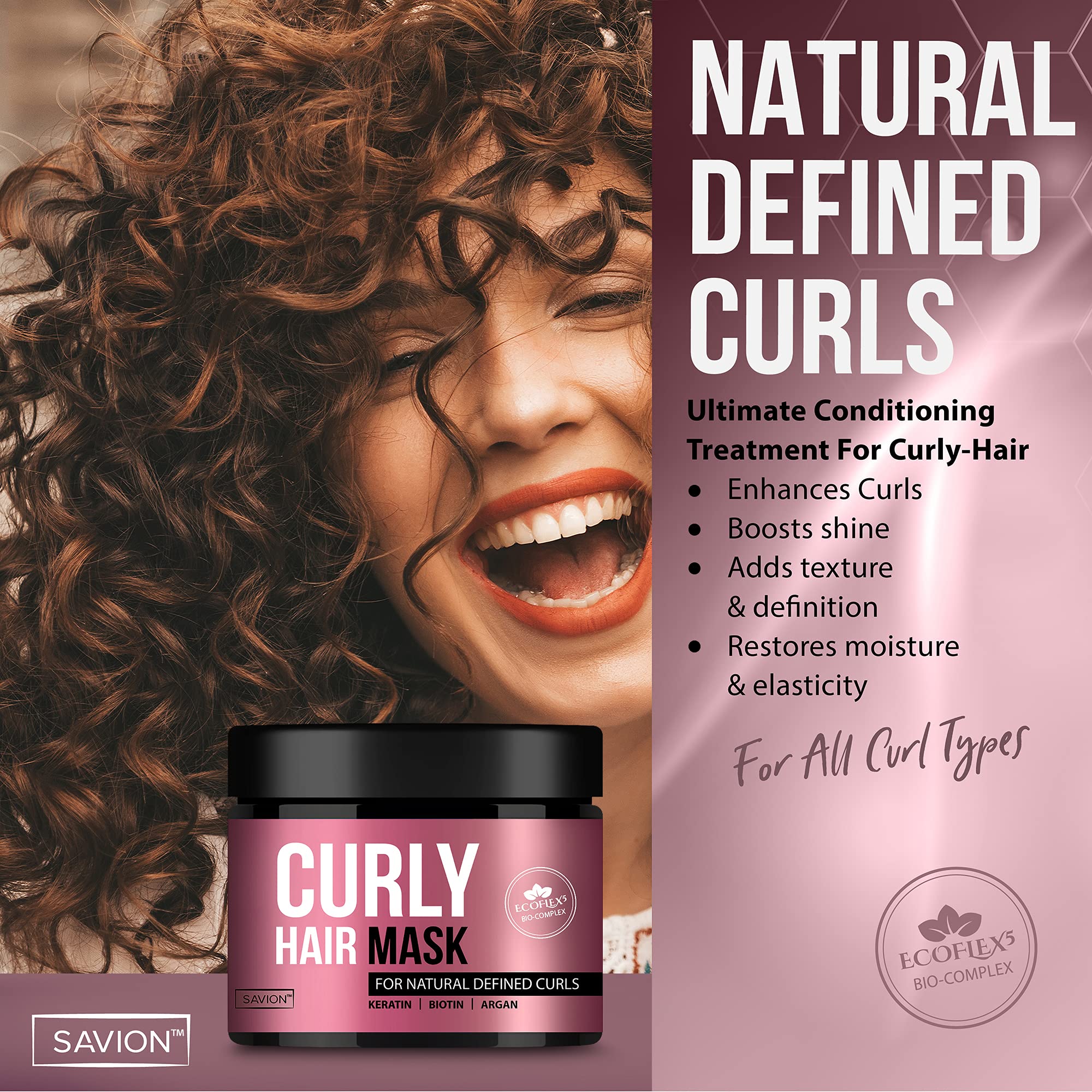 Savion Hair Mask For Curly Hair, Deep Hair Treatment For Dry Damaged Or