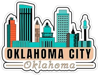 Oklahoma City Oklahoma Sticker 4 Inch Travel Souvenir Destination - Waterproof Vinyl Decal for Laptop Water Bottle Car Tumbler - Durable Aesthetic Long-Lasting Stickers for Adults ID44990