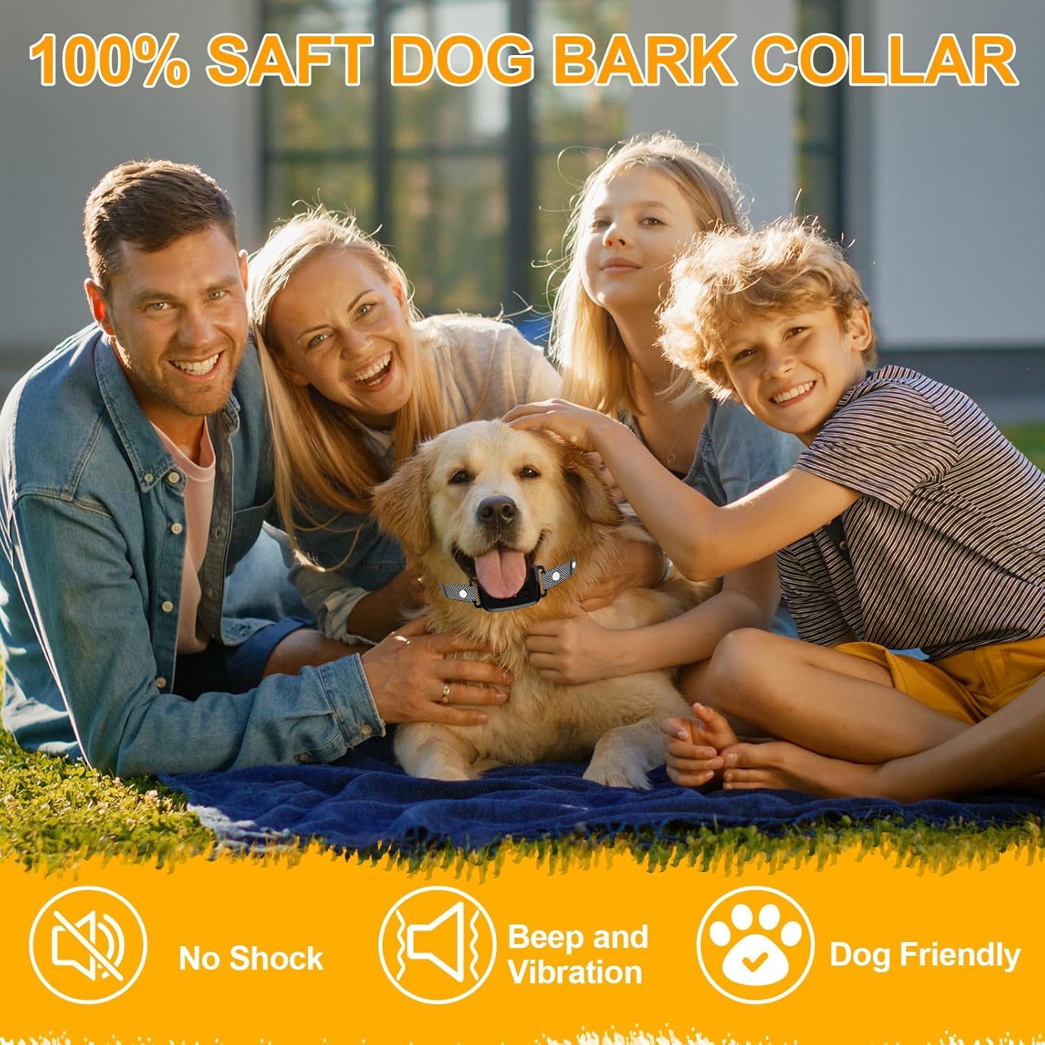 Collier Anti-Aboiement Chien Rechargeable, Collier Anti Aboiement Chien Automatique avec 4 Modes, 8 Niveaux de Sensibilité, Détection Intelligente & Sécurité, Étanche IP67 pour Petit et Gros Chien