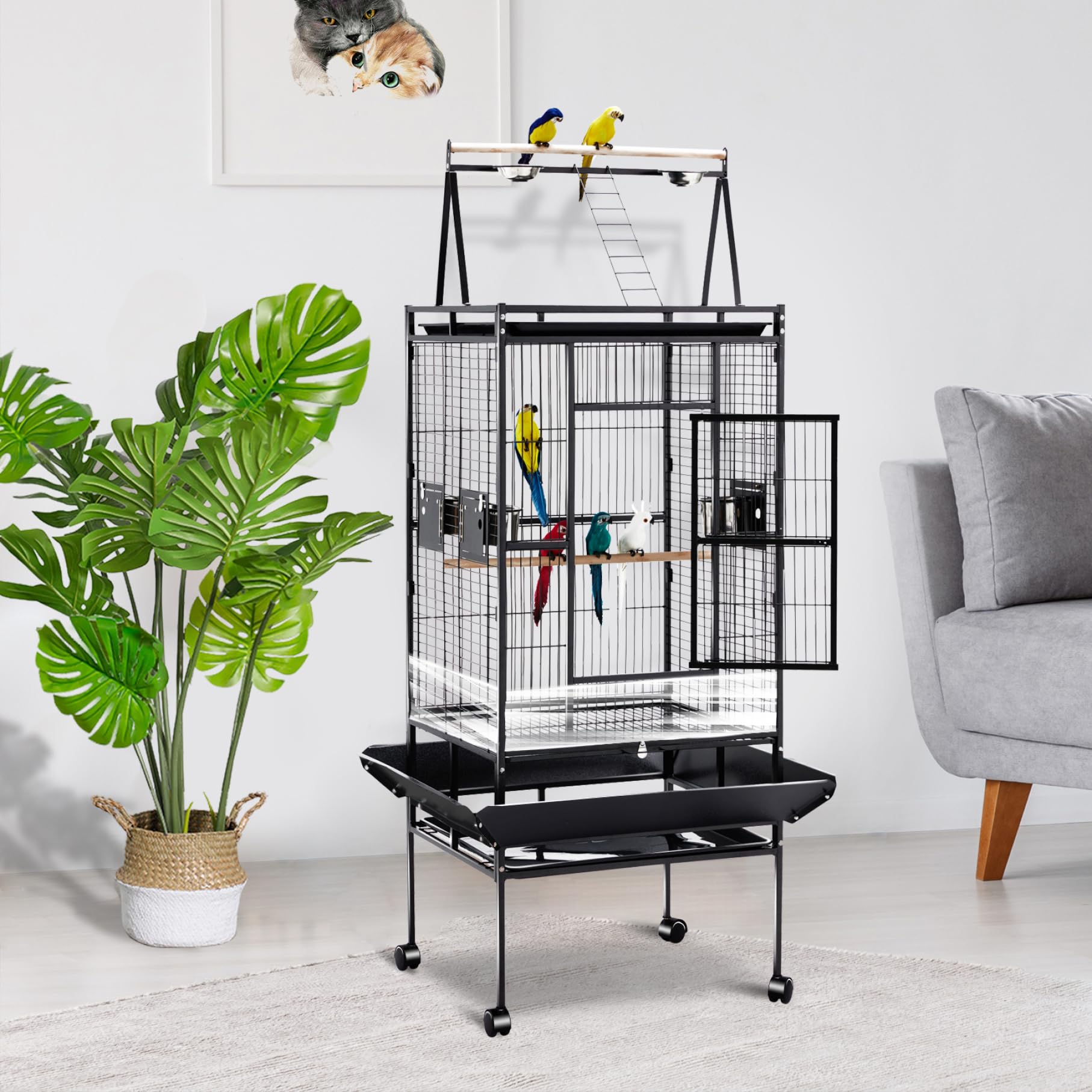 Vogelkäfig-Samenfänger-Schutz, 4 Stück, streuungsfrei, transparenter PVC-Samenfänger für Papageien, Sittiche, Aras – Vogelkäfig-Schutz