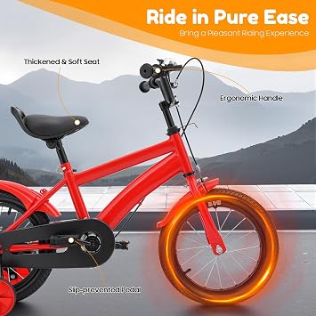 14 Inch Outdoor Kids Bicycle,Fitted with Removable Training Wheels