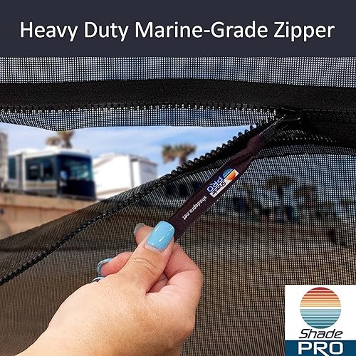 Miniatura 8 de Toldo Pro Vista Shade - Toldo protector solar para casa rodante, 85 % malla solar., Negro