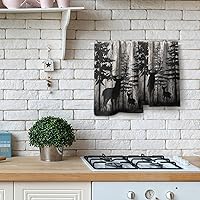 Vista 8 de Giwawa Juego de 2 toallas de mano de ciervos del bosque, toallas de mano de animales salvajes, toallas suaves para la cara de los invitados