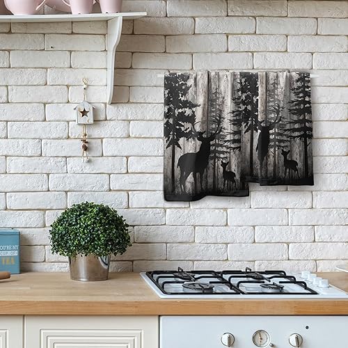 Miniatura 8 de Juego de 2 toallas de mano de ciervos del bosque, toallas de mano de animales salvajes, toallas suaves para la cara de los invitados, decoración de