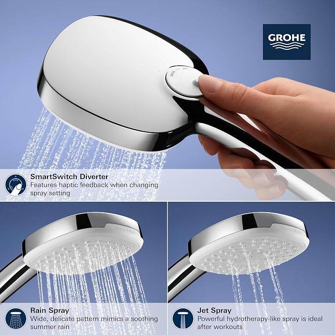Ducha de Mano GROHE Tempesta 3 Modos Cuadrada Negra miniatura 5