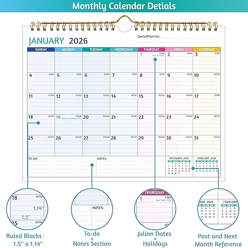 Miniatura 3 de Calendario de pared 2024-2025 - marzo 2024 - febrero 2026, calendario de 2 años 2024-2026, 11 x 8.5 pulgadas, calendario 2024 de 24 meses,