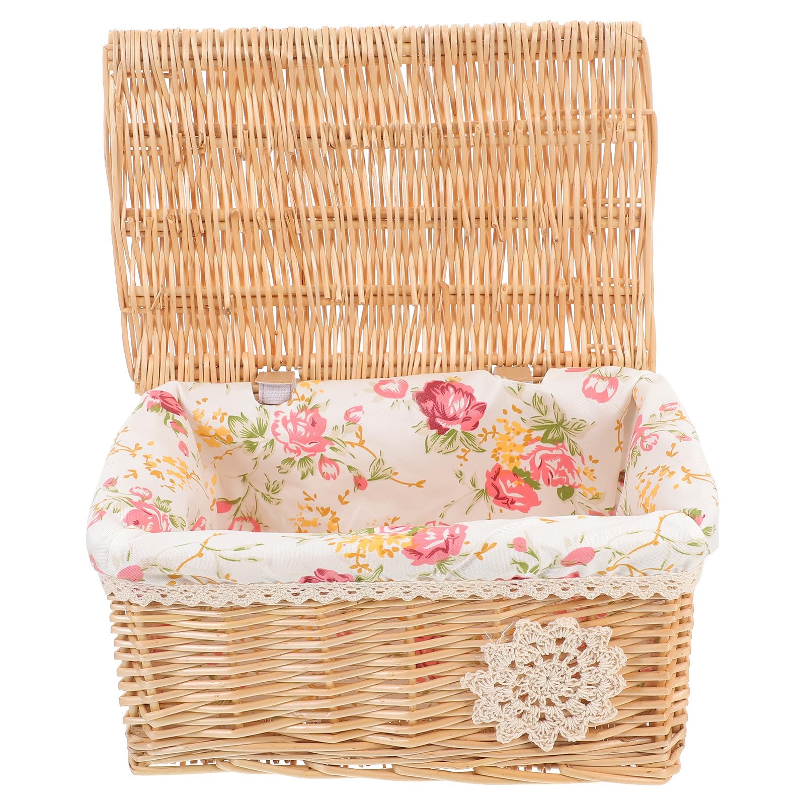 Panier de Rangement Facile à Nettoyer en Osier Tressé Beige Lavable pour Maison