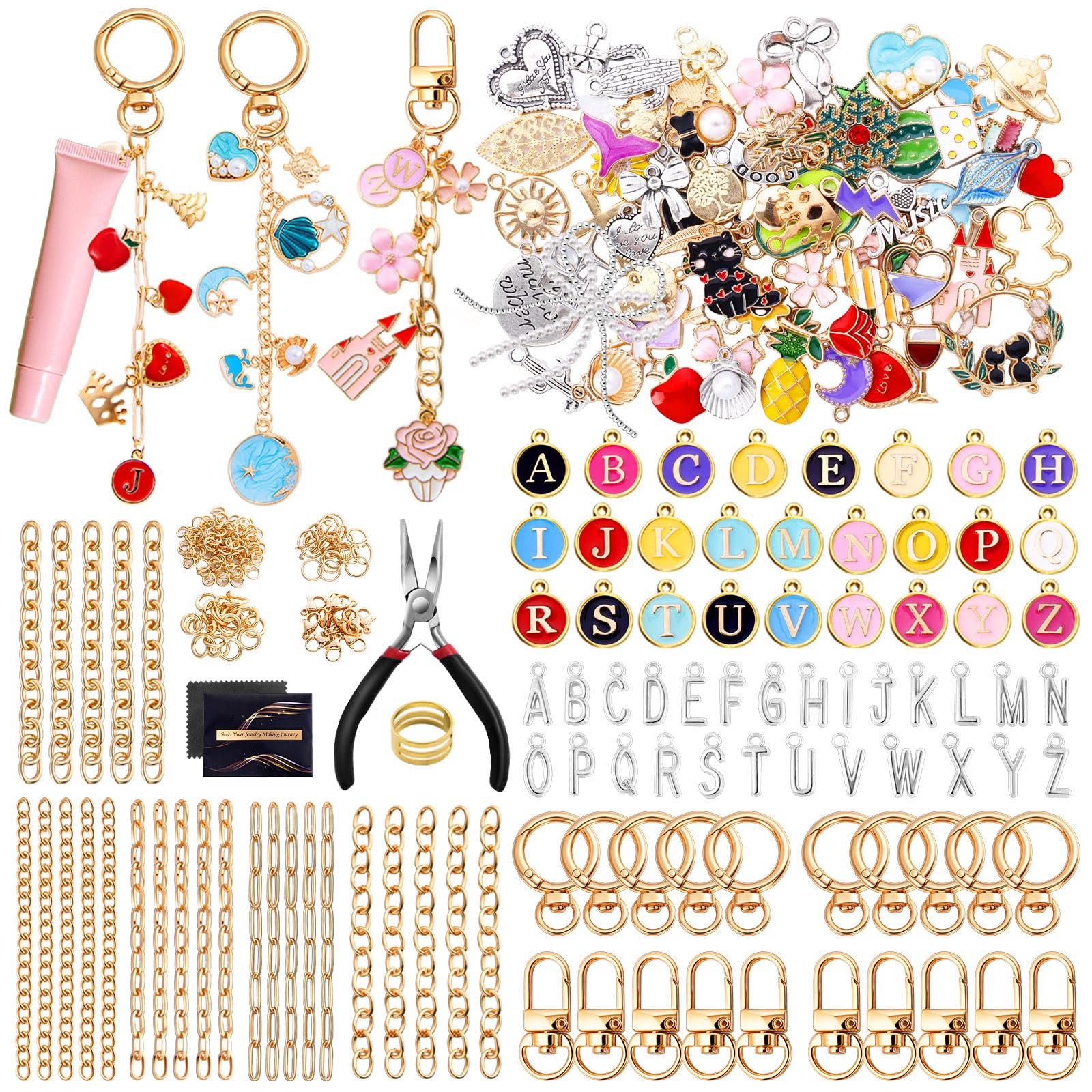 Amazon.com: Wurosi 325Pcs Charms Lip Gloss Keychain Making Kit