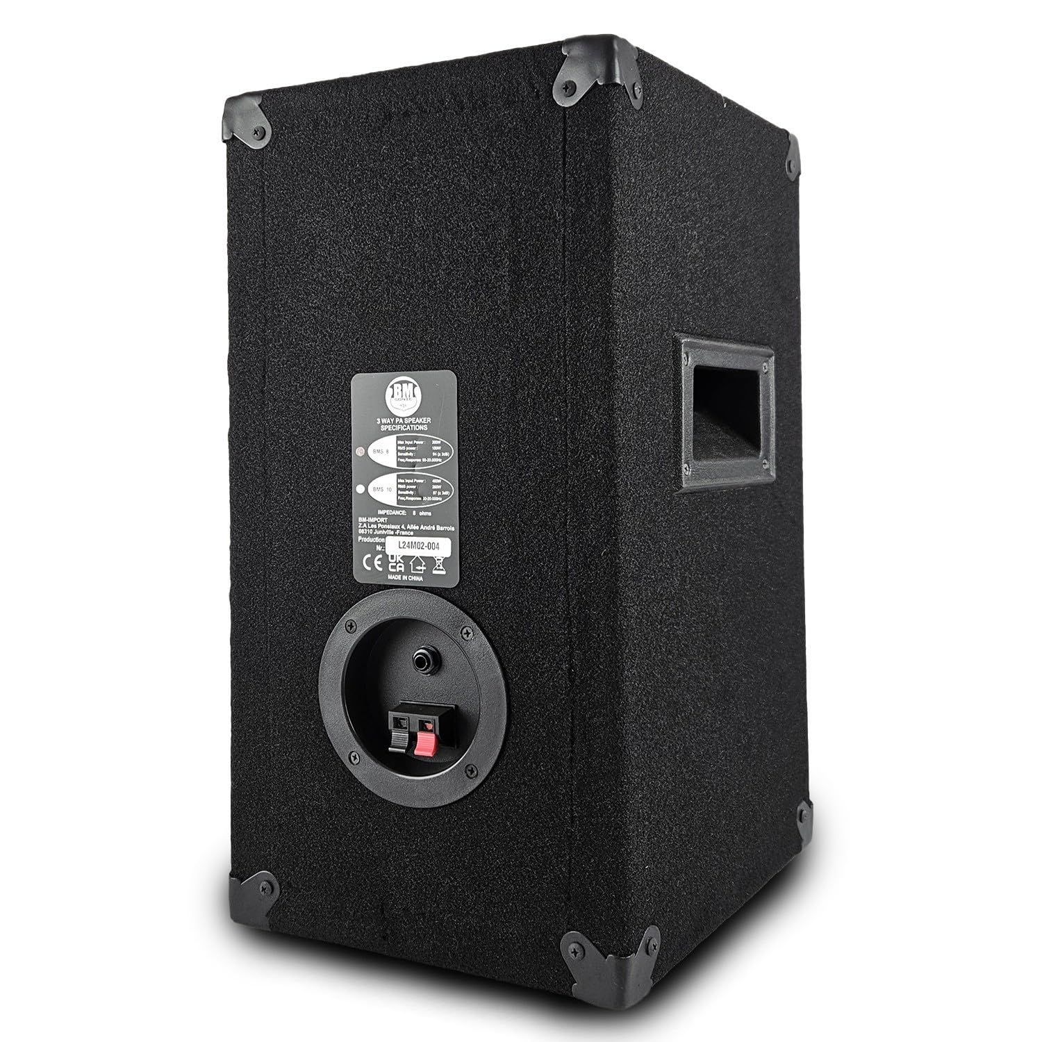 Paire d'enceinte Passive BM Bmsonic BMS-10 - Sono Bass Reflex Trapézoïdal à 3 Voies 10"/25cm - 2 x 400W