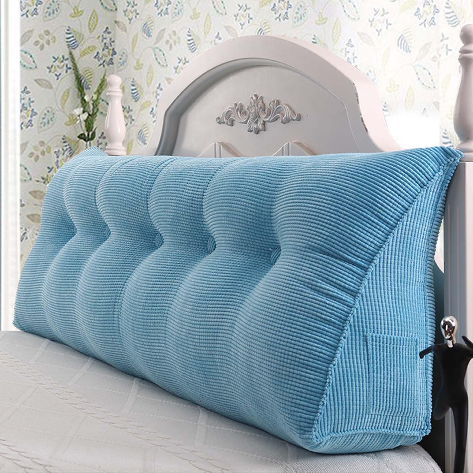 MAYFABD Headboards Wedge for Beds Lumbar Bed Pillow Reading Backrest Cushion Triangular Wedge Pillow Headboard Reading Backrest Cushion Headboard Bolster Support Pillow,I,45x22x50cm