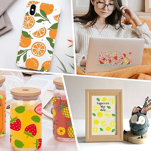 Miniatura 6 de Envolturas de vasos UV DTF para vasos de vidrio de 16 onzas, 10 hojas de calcomanías de transferencia para manualidades, calcomanías de