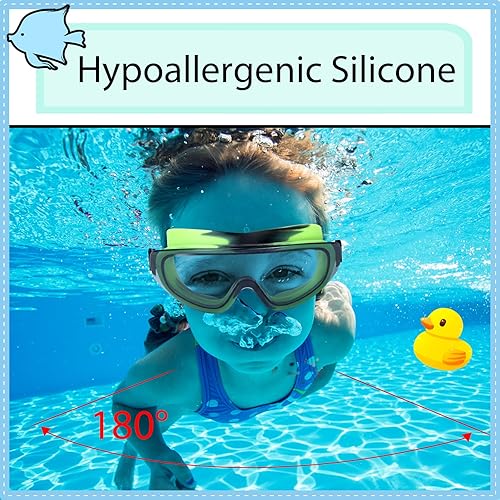 Miniatura 3 de Paquete de 3 gafas de natación para niños, gafas de natación con lente de visión amplia de una pieza de 3 a 15 años