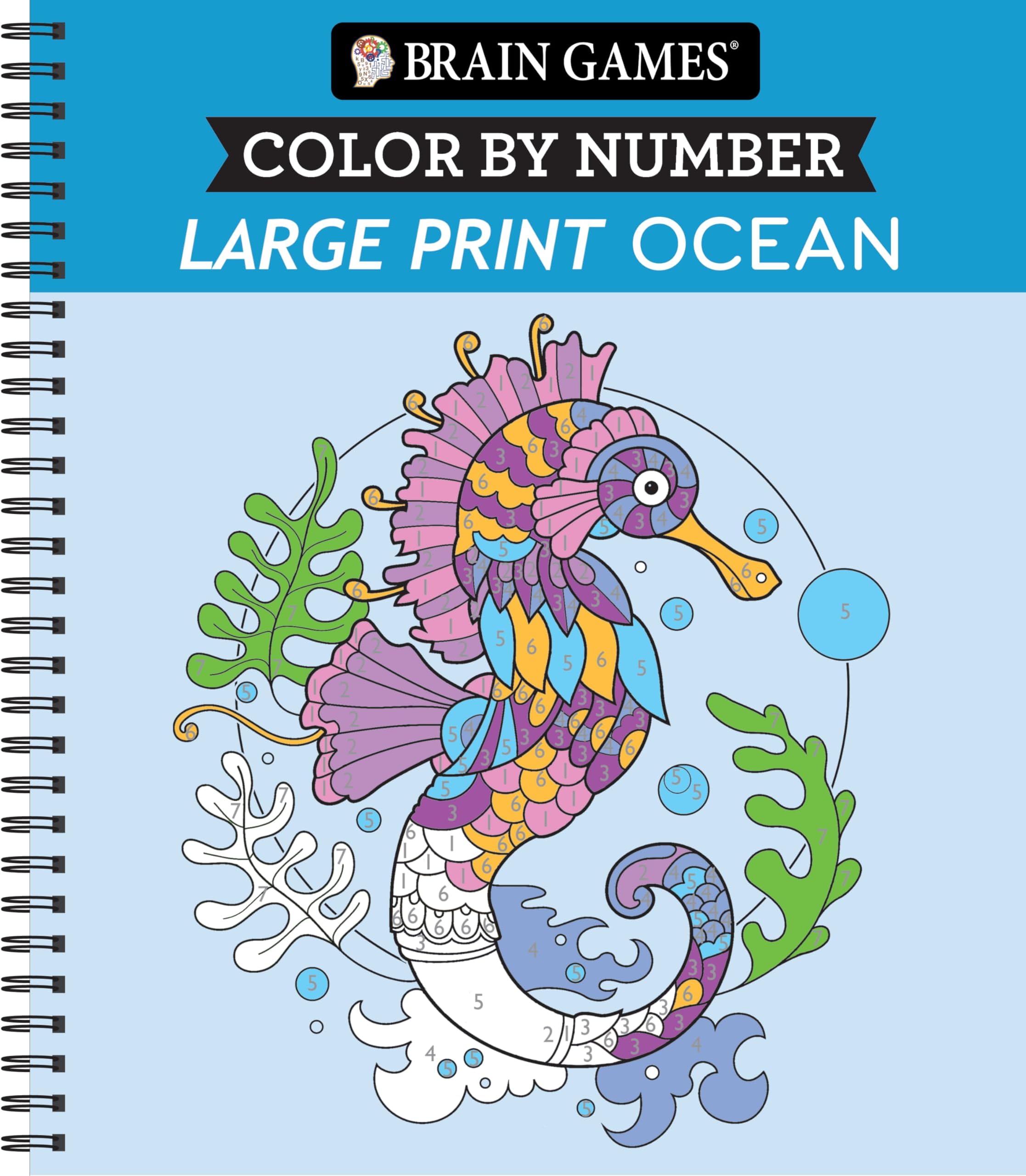 Brain Games - Color by Number - Large Print: Ocean