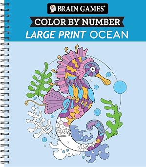 Brain Games - Color by Number - Large Print Ocean