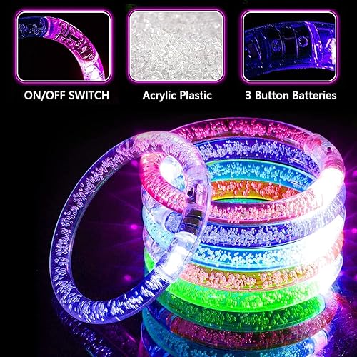 Miniatura 2 de Pulseras de burbujas parpadeantes LED coloridas (tamaño para niños) Recuerdos de fiesta iluminados! Artículos promocionales de DJ. Discoteca de