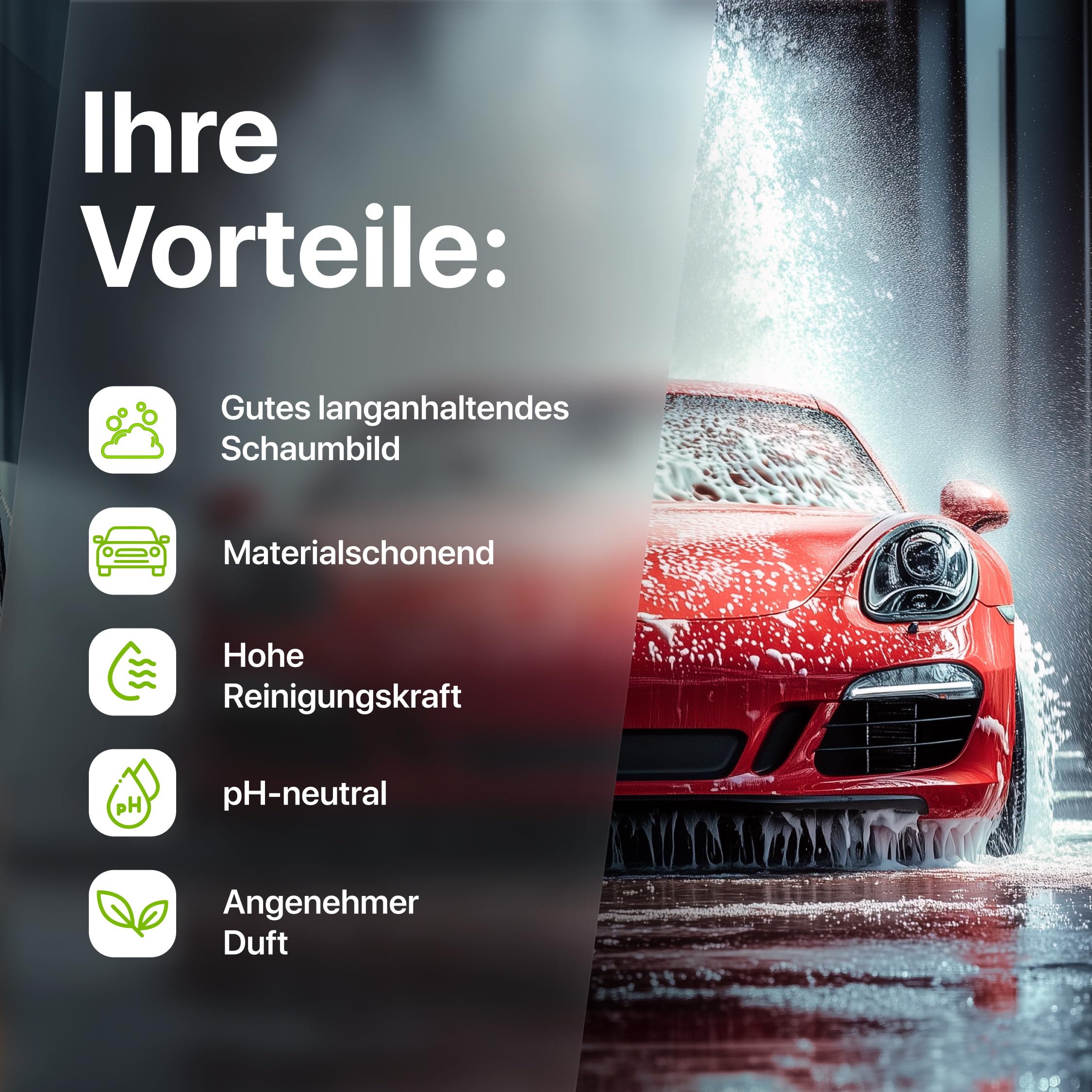 SNOW FOAM PLUS | pH-neutral | Autoshampoo | 5 Liter | Fahrzeugreiniger mit Duft | schonende Vorwäsche mit dichtem Schaum