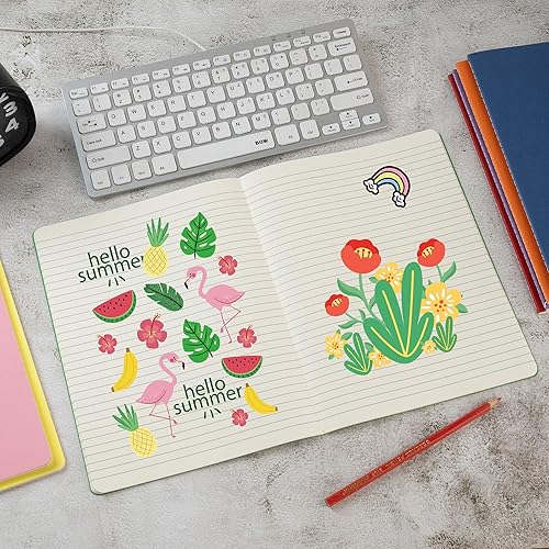 Miniatura 8 de Paquete de 30 cuadernos grandes B5 en blanco a granel, cubierta colorida, tamaño B5, 7.6 x 10 pulgadas, 60 páginas, papel grueso sin forro, bloc de