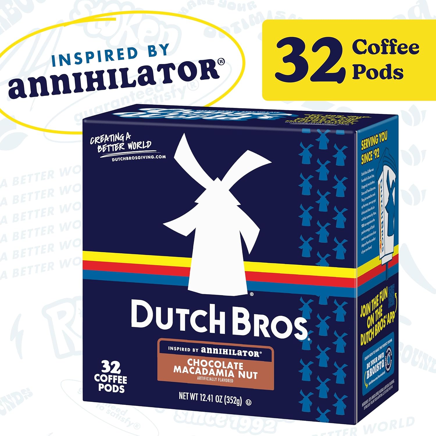 Dutch Bros Chocolate Macadamia Nut Flavored Coffee inspired by Annihilator®, 32 Count, Medium Roast, Single Serve Coffee Pods for Keurig K-Cup Brewers