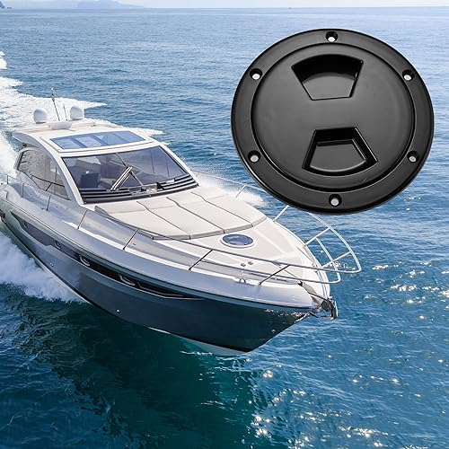 Miniatura 2 de X AUTOHAUX Placa de inspección de barco de 4 pulgadas, placa de cubierta de inspección redonda marina con cubierta desmontable hermética para