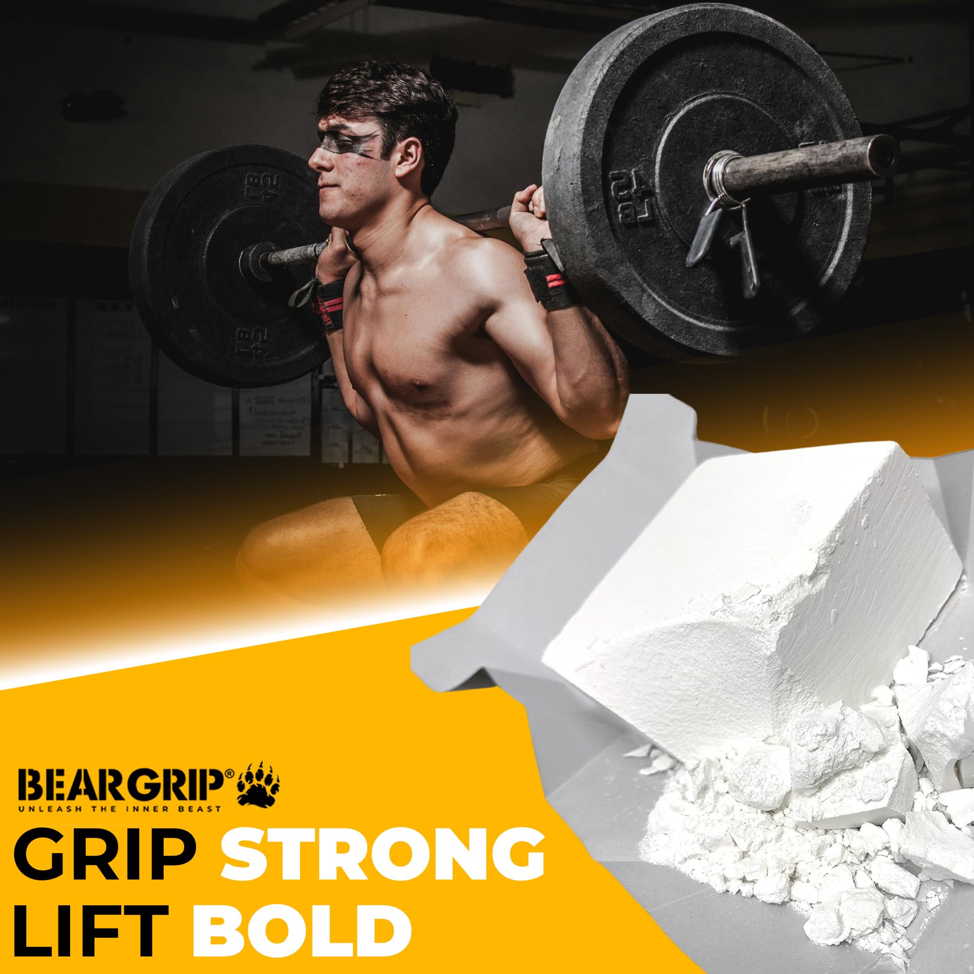BEAR GRIP Blocco di gesso multi-sport, 56 g, per sollevamento pesi, arrampicata, ginnastica, crossfit e presa fitness