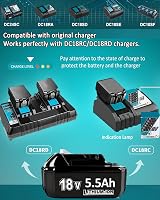 Bonadget 2x 18V 5,5Ah Makita BL1850B BL1840 BL1830 Akkumulátor LED-es 4