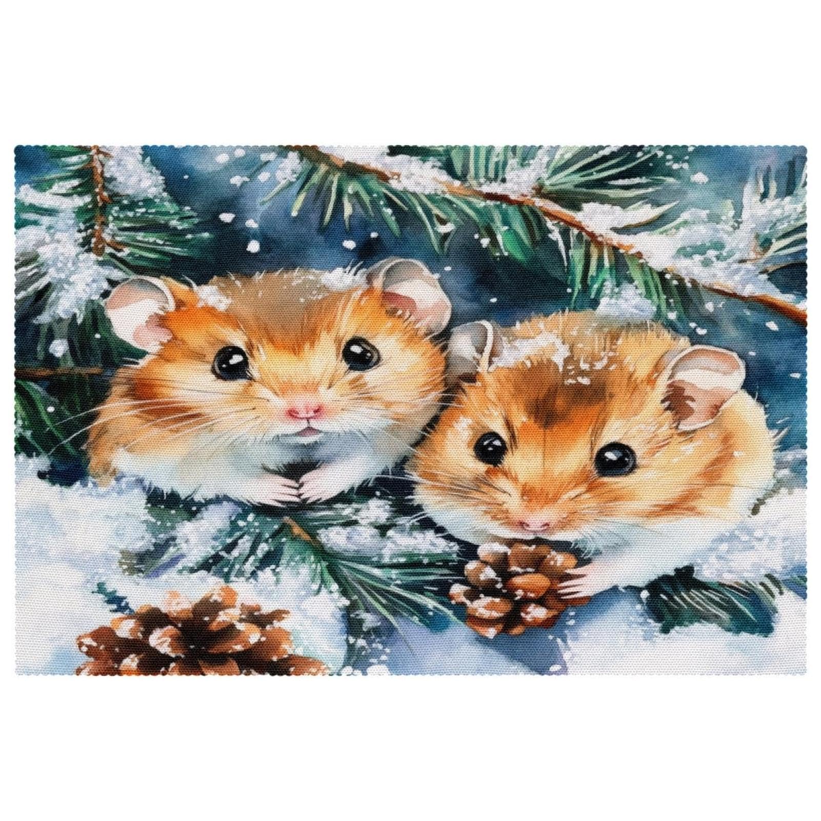 Sets de table antidérapants 30,5x45,7 cm résistants à la chaleur salle à manger et hamsters