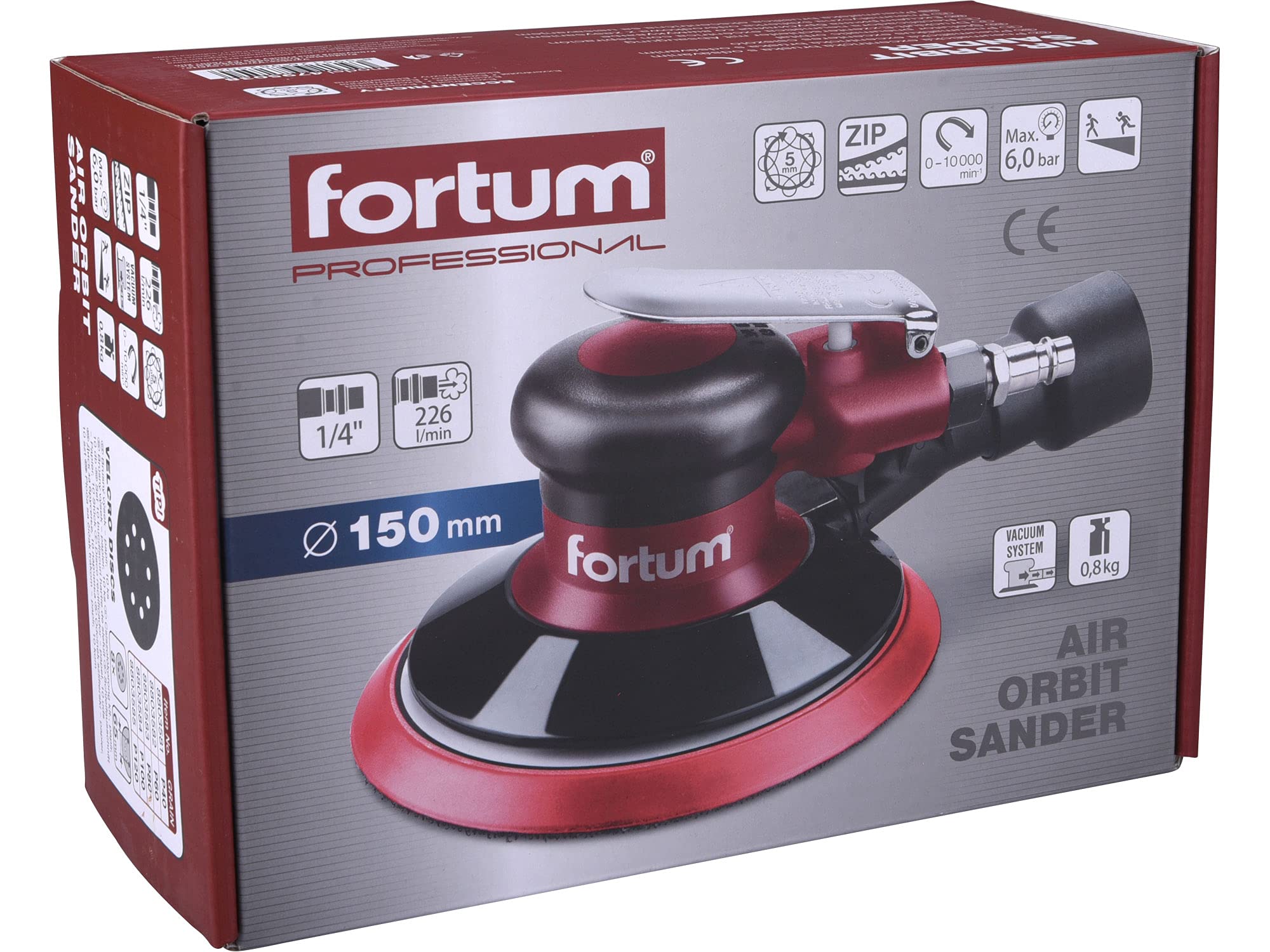 150 mm Industrie-Luft-Exzenter-Handschleifer, pneumatisch, leise, niedrige Stimmung, Zentralvakuum, 150 mm
