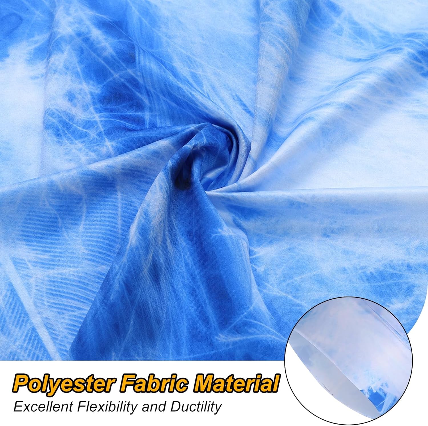 HARFINGTON Summer Cooling Neck Gaiter Sun Protection Face Mask Fishing Neck Gaiter Unisex Sunscreen Breathable Bandana for Fishing Outdoor Sports, Gradient Blue-White - Image 5