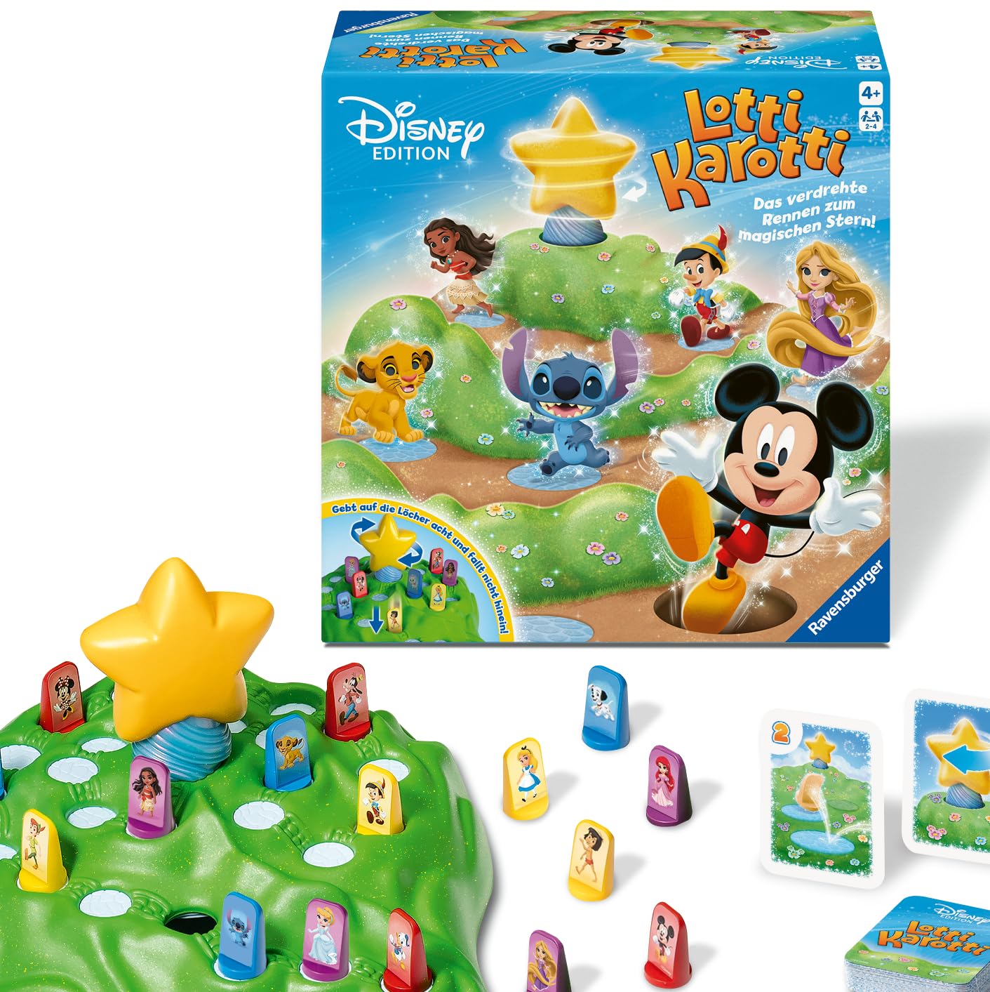 Ravensburger 24851 - Lotti Karotti Disney Edition, Adaption des bekannten Spiele-Klassikers mit Disney-Charakteren, unterhaltsames Wettlaufspiel für Kinder ab 4 Jahren, Ostergeschenke
