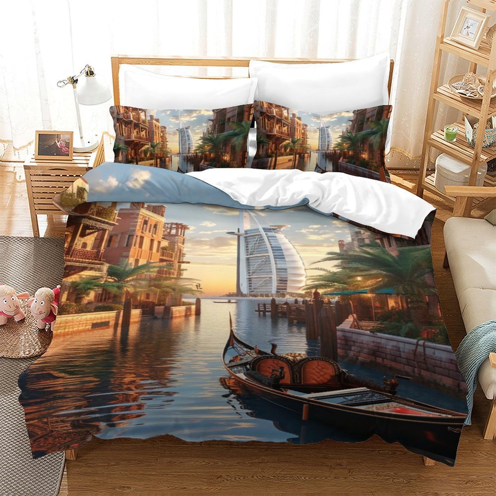 Housse de couette Venise pour chambre ado style urbain et moderne