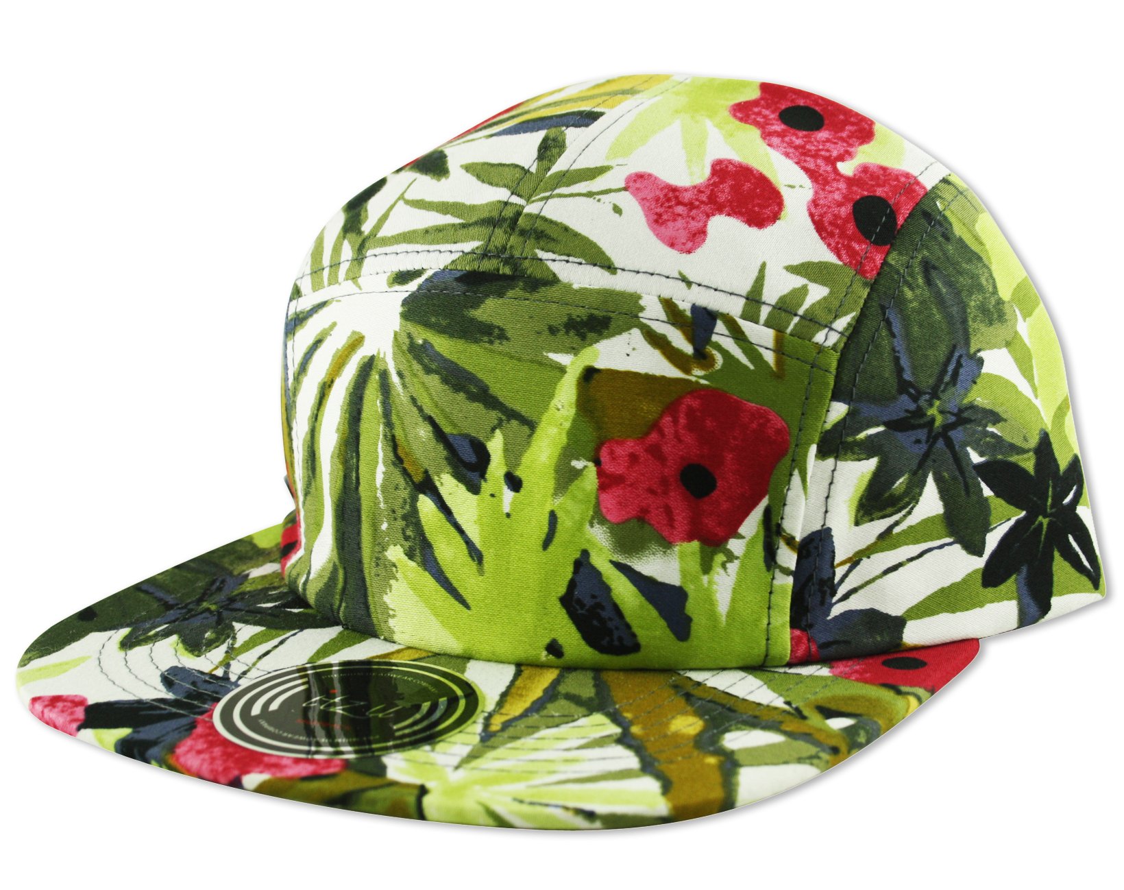 Itzu Men's White Vintage Hawaii Hawaiian 5 Panel Snapback Cap Hat (White)